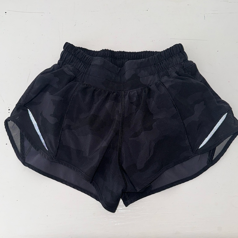 black camo lulu shorts